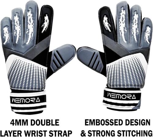 WEMORA Soccer Goalkeeper Goalie Gloves Kids Boys Youth 4MM Strong Grip palms - Picture 33 of 48