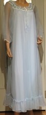 ll Nightgown Robe No Maker Tag Lingerie Set Delicate Sky Blue Peignoir Sheer