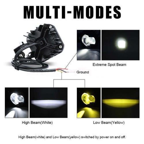 1X LED Work Light Headlight Off road White Amber Hi-Low Driving Fog Spot ATV UTV - Picture 7 of 8