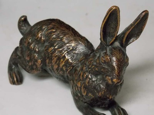ANTIQUE 19TH copper RABBIT VIENNA VIENNESE, - Picture 4 of 12