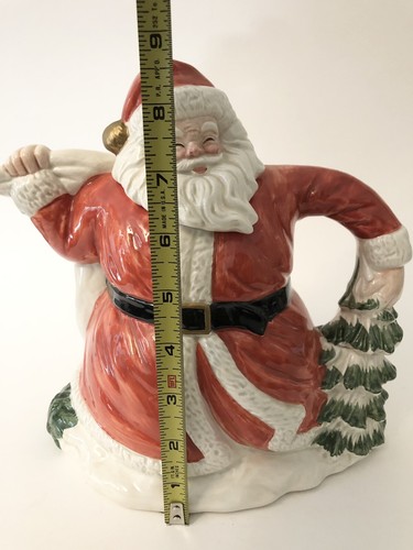Fitz & Floyd Santa Claus Omnibus Hand Painted Ceramic Teapot OCI 1989 Christmas - Picture 2 of 10
