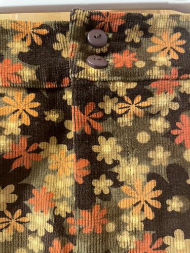 K.  C. Parker Girls Brown Corduroy Floral Skirt Size 12 - Picture 3 of 5