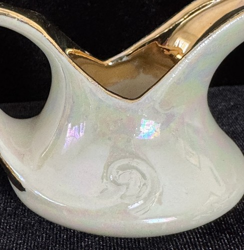 Vint. Pearl China’s Creamer & Sugar Bowls Pearlized Lustreware Gold Trim - Picture 5 of 16
