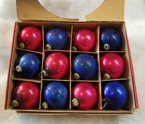 Antique Vtg Grade A JESEXP 160 Mercury Glass Tree Ornaments -JAPAN - 1.5" - Picture 7 of 19