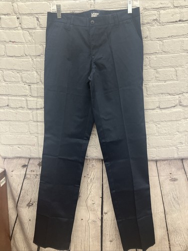 Lands End Girls Navy Uniform Pants Size 16 Unhemmed  - Picture 1 of 4