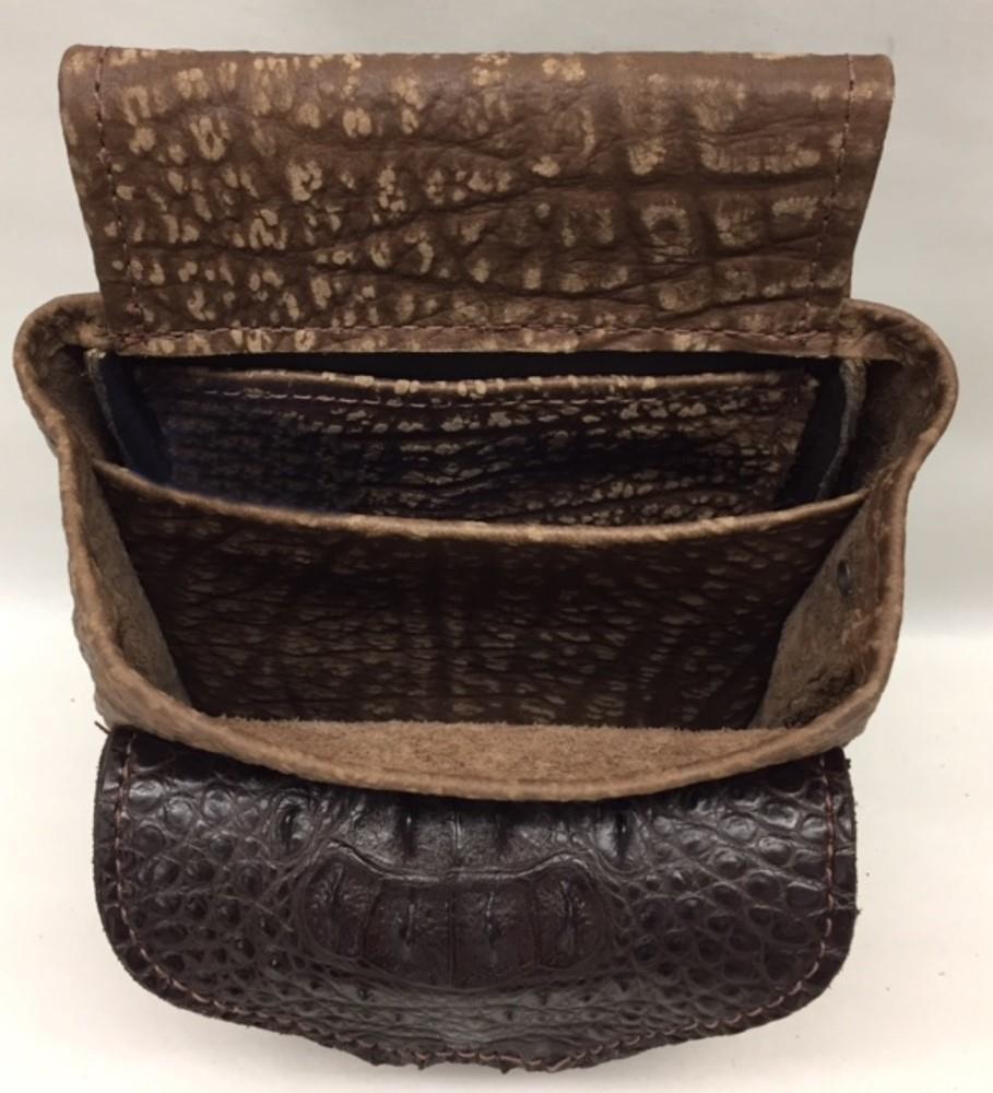 CROCODILE & BUFFALO HIDE SHOTGUN SHELL POUCH Skeet Sporting Clays Clays Sporting Trap BRN p7 b5b720 CROCODILE & BUFFALO HIDE SHOTGUN SHELL POUCH Skeet Sporting Clays Clays Sporting Trap BRN p7 b5b720