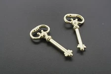 Roll top Desk Key Brass Finish set of 2
