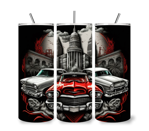 Lowrider Coche 20 OZ VASO ACERO INOXIDABLE + TAPA/PAJITA - Imagen 6 de 31