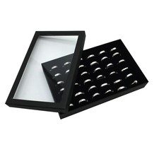 Jewelry Ring Organizer Case Tray Display Holder Earring Velvet Storage Box.