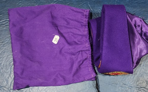 Loyal Order of Moose Lodge Hat Purple Satin and Felt w/Faux Diamonds 7 1/4 - Picture 8 of 9