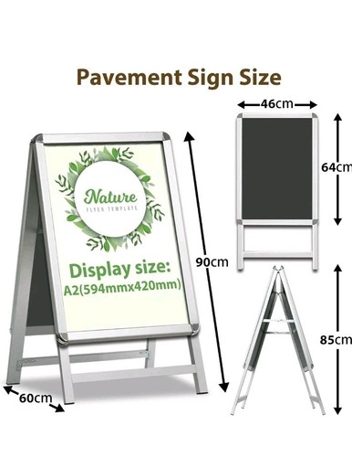 A2 A-Board Pflasterschild doppelseitig Plakathalter Ständer Alu Werbung - Bild 1 von 6
