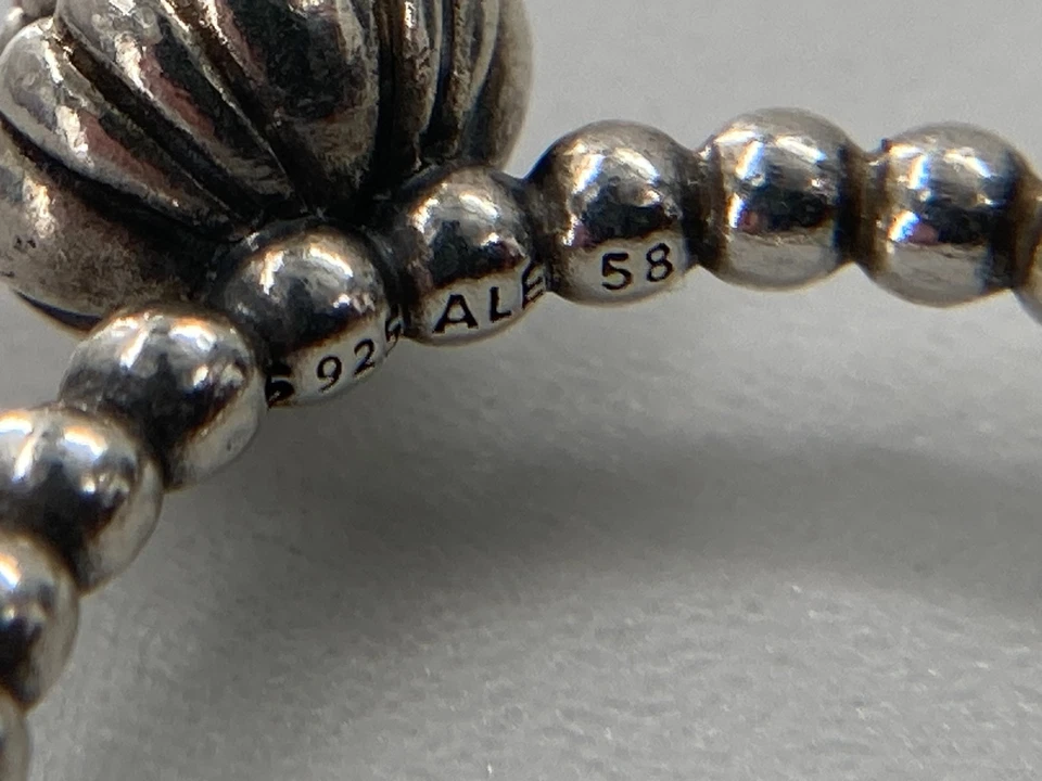 Pandora Sangre Naranja Cornalina Cumpleaños Flor Cuentas Banda Plata Esterlina 58 8 Foto 3 de 4