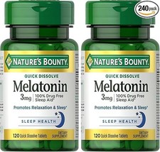 Nature's Bounty Melatonin, Promotes Relaxation  Sleep, 100 Drug Free Sleep Aid