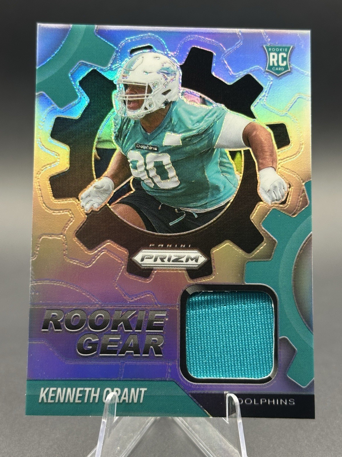 Kenneth Grant 2025 Panini Prizm #RGR-KGT Rookie Gear Silver Prizm RC MEM