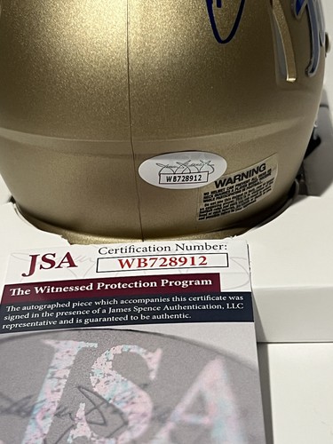 DREW PEARSON signed handsigniert Auto Tulsa Golden Hurricane Mini Helm JSA - Bild 3 von 3