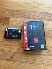 Sega Genesis Stargate NO Manual Rental Stickers on Cart Tested Works