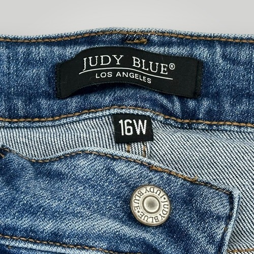 Judy Blue Jeans Damen 16W Relaxed Fit Distressed Sonnenblumen bestickt Denim - Bild 6 von 10