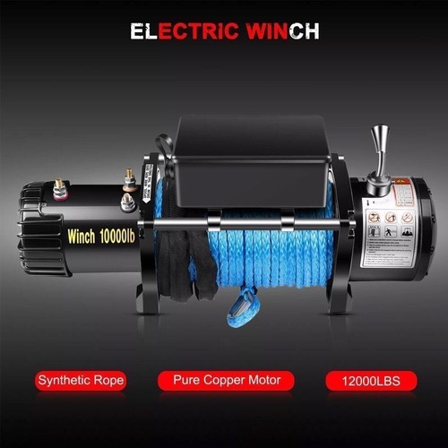 Electric Winch Truck 10,000 lb Synthetic Rope Remote Control Off-Road 4WD USA M - Bild 2 von 15