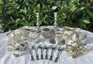 Job Lot Of Mixed Antique Vintage Sheffield Silver Plated Items 2.4kg
