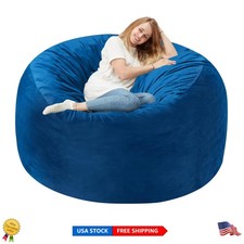 Cozy 4FT Bean Bag Chair with Handle Pocket - Perfect for Lounging  Studying