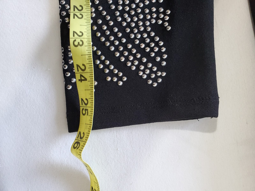 Revamped Elegant Black Beaded Silver Studded Dress Back Zip Long Sleeve XL * - Picture 5 of 7
