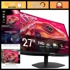 27" Gaming Monitor 180Hz, Dual DisplayPort & HDMI, Built-in Speakers, Black