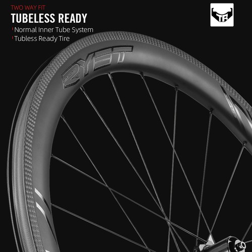 700C 40mm/50mm Rennrad Laufräder Felgenbremse Tubeless Clincher Laufradsatz für HG XDR - Bild 15 von 21
