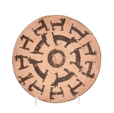 Pima Indian Winnowing Basket   Early 20th Century  Size 2.125" H x 11" D