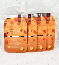VOESH Pumpkin Spice Deluxe 4 Step Pedi Pedicure Set Soak Scrub Mask Massage