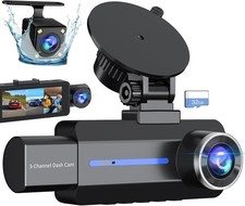 Dash Cam Front And Rear, 2.5k 1440p Triple Car Camera With 32gb Card, 3 Channel
