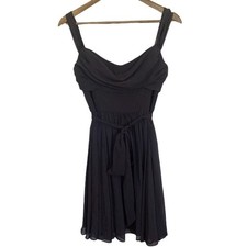 Vera Wang | Cold Shoulder Chiffon Cocktail Dress | Color: Charcoal | NWOT | Sz 4