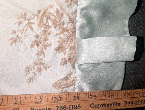 Vintage Bedding BÉraemore Garden Toile Pillows Covers Lot Tassel Aqua Tea Stain - Picture 12 of 15