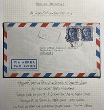 1947 Las Palmas Spain Airmail Cover To Ford Motor Dagenham England