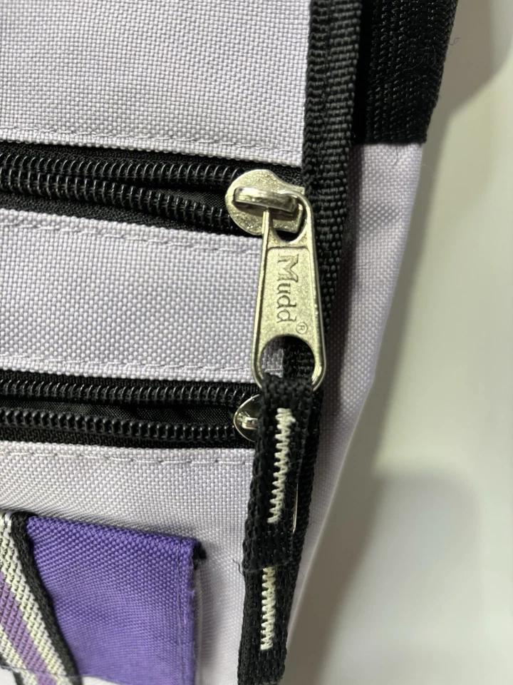 VTG 90s Y2K Mudd Laptop Messenger Bag Bookbag Purse Black Purple White 2846M - Image 4 of 4