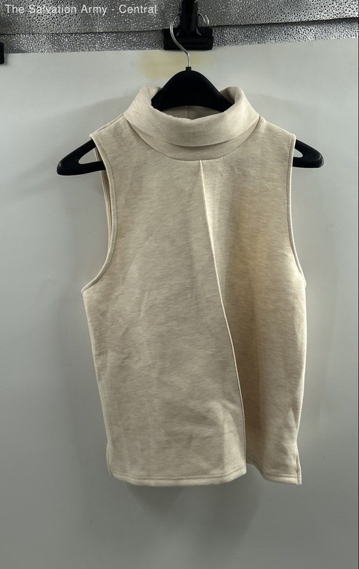 OGL Womens Beige Turtleneck 2-Piece Tank Top & Pants Outfit Set Size L