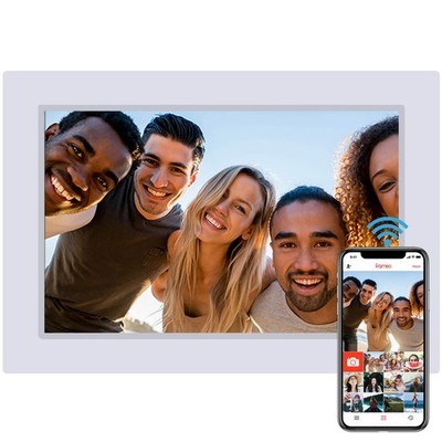 NEU Digitaler Bilderrahmen 10,1 Zoll Display Touch LED Ambiente WIFI Frameo 32GB