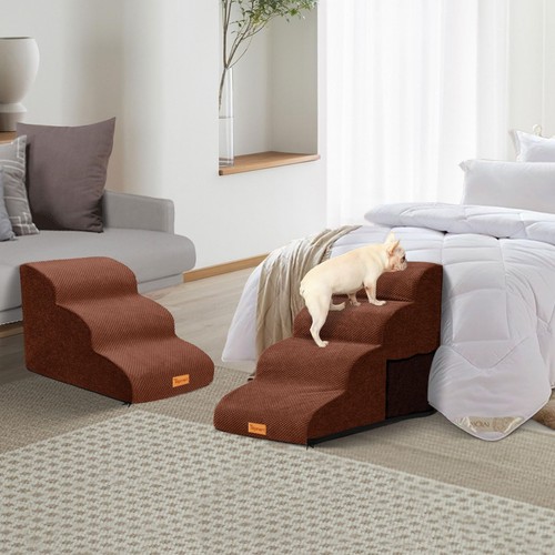 Dog Stairs for Small Dogs,4-Step,Foam Dog Steps&Ramps for Couch/High Beds wit... - Picture 7 of 7