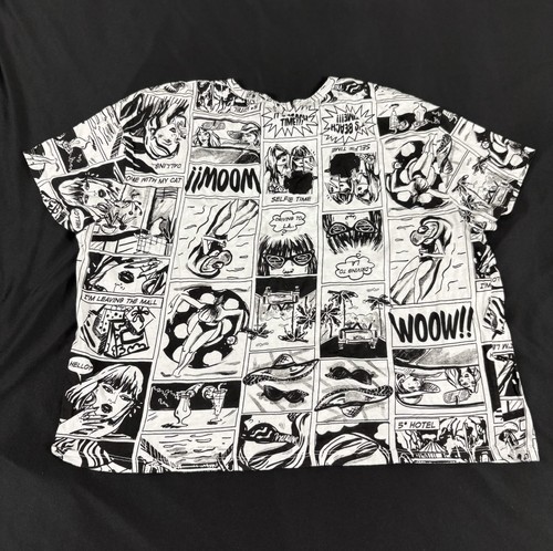 Top corto Zara mujer blanco sobreimpresión manga corta L - Imagen 9 de 12