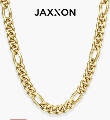 JAXXON Figaro 8mm gold chain necklace 22” 14k Gold New