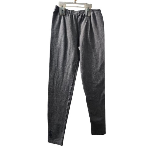 Ralph Lauren Girls Leggings Gray Pony Logo Comfy Casual Kids Size 6