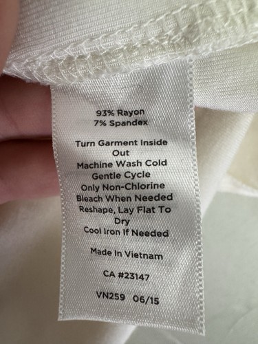 Talbots Damen Medium elfenbein Jersey Strick T-Shirt Top gefüttert V-Ausschnitt minimalistisch klassisch - Bild 6 von 9