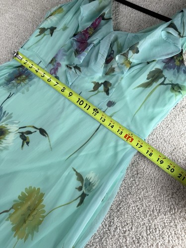 Abito DKNY 14 floreale svasato manica scollo a V giardino festa prendisole - Foto 8 di 11