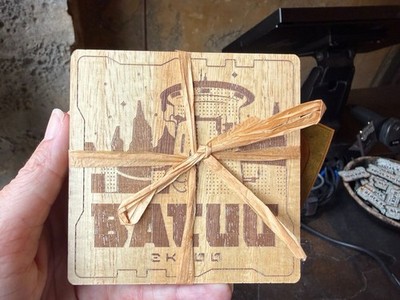 2026 Disney Parks Star Wars Galaxy s Edge Black Spire Set Of 4 Wood Coasters New