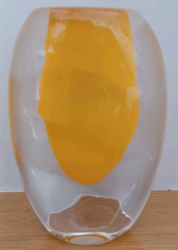 Vintage 70er Jahre Kunstglas mundgeblasene Vase signiert Kevin Scanlon - Bild 1 von 7