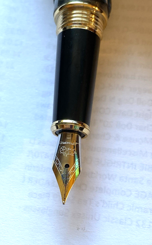 Jinhao Calligraphy Pen Double Dragon Gray Embossed Ink Pen W/Case. - Picture 11 of 22