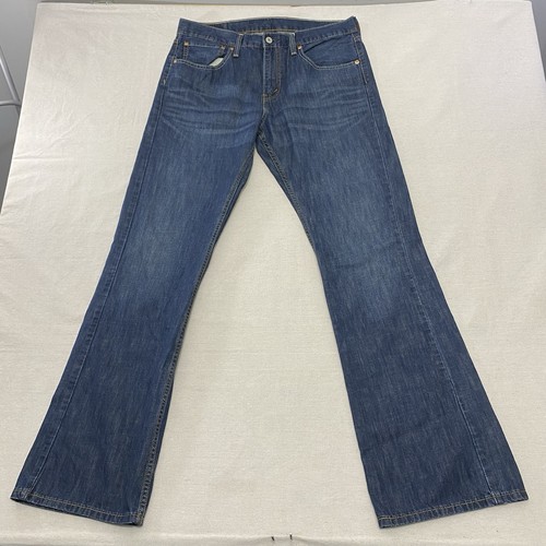 Pantalones de mezclilla ajustados Levi's 527 Bootcut para hombre 34x34 azul 100 % algodón estilo #055270239 - Imagen 5 de 11