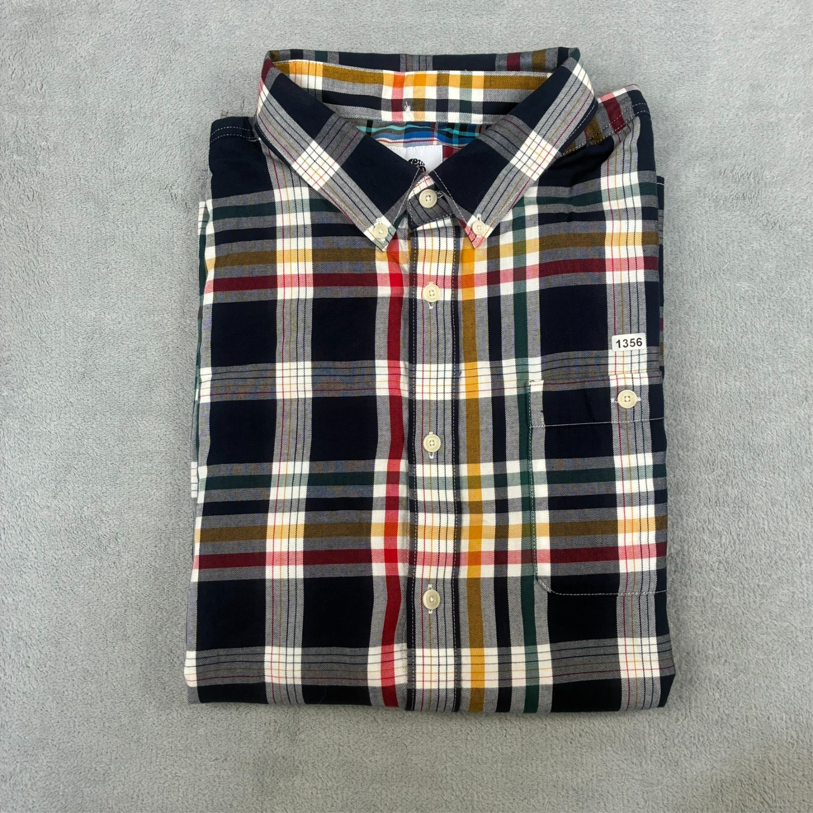 VTG Pretty Green Multicolour Plaid Tartan Check XL Short Sleeve Button Up Shirt image 8