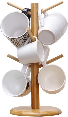 Portavasos Árbol, Portavasos Café, Soporte Donut Bagel para Postre con 6 Ganchos - Imagen 6 de 6