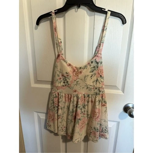 Torrid NWT Cream Floral Knit Babydoll Top with Pink Blooms video thumbnail