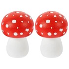  2 Pcs Mushroom Statue Cute Mini Ornament Artificial Fake Mushrooms